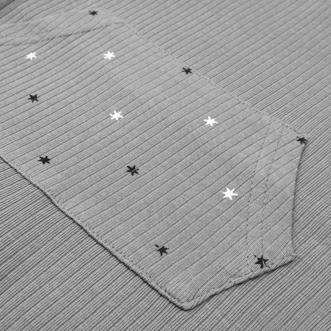 Babies Basic Ribbed Cotton Dungaree with Short Sleeves T-shirt