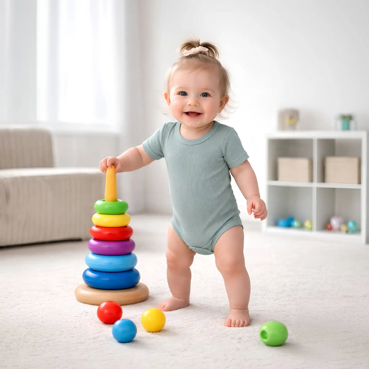 Babies Basic Ribbed Cotton Short Sleeves Romper / Bodysuit