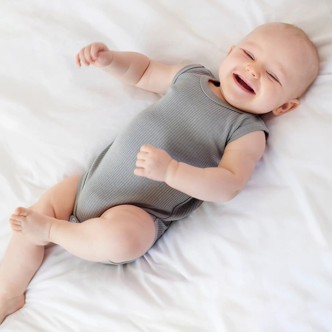 Babies Basic Ribbed Cotton Sleeveless Romper / Bodysuit