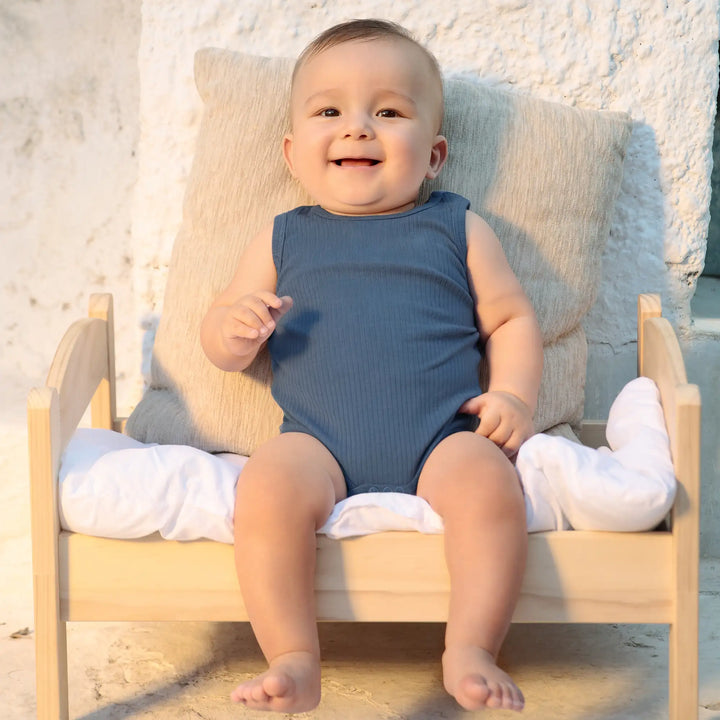 Babies Basic Ribbed Cotton Sleeveless Romper / Bodysuit