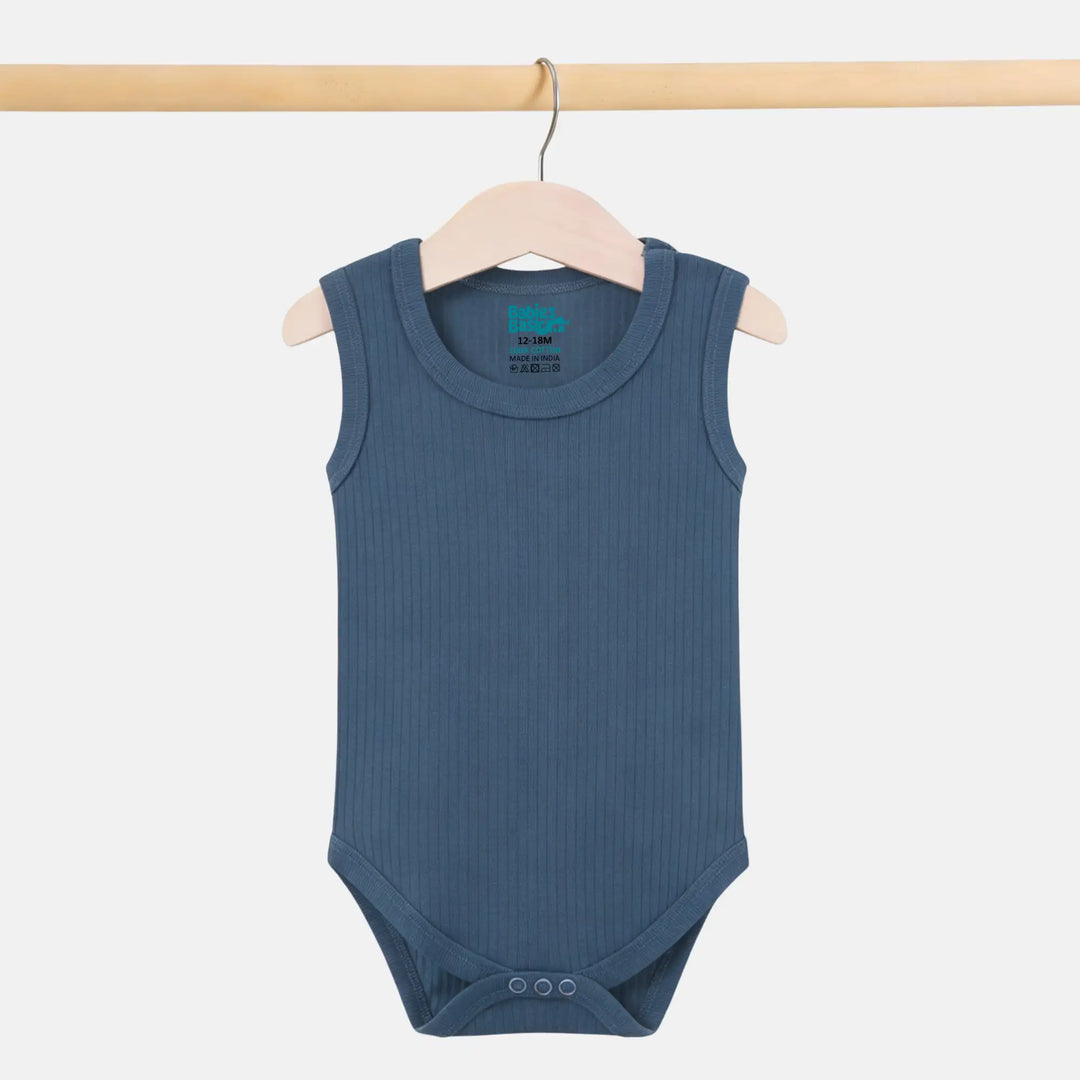 Babies Basic Ribbed Cotton Sleeveless Romper / Bodysuit