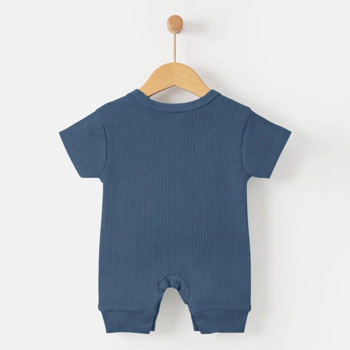 Babies Basic Ribbed Cotton Short Sleeves Romper