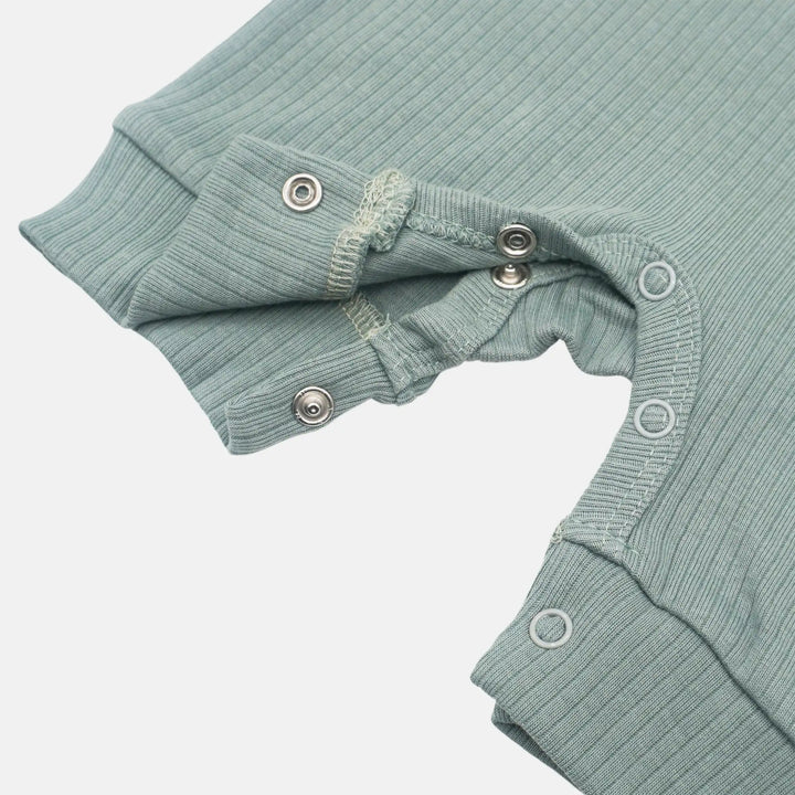 Babies Basic Ribbed Cotton Short Sleeves Romper