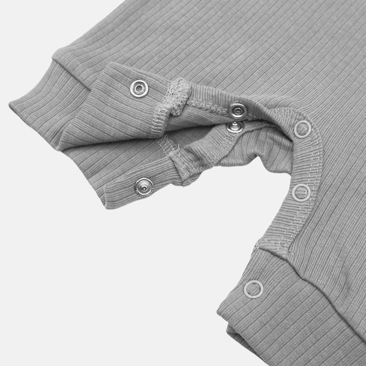 Babies Basic Ribbed Cotton Short Sleeves Romper
