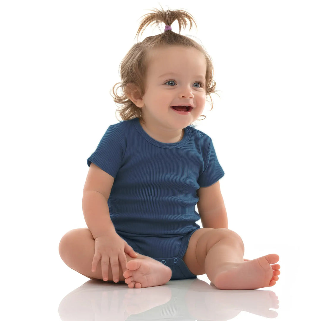 Babies Basic Ribbed Cotton Short Sleeves Romper - Pack of 3