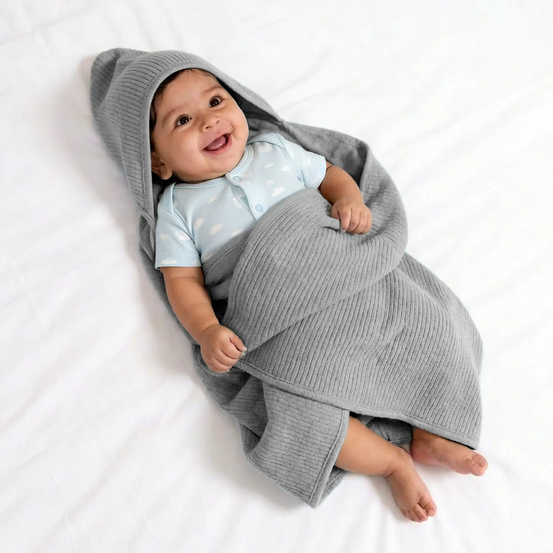 Babies Basic Ribbed Cotton Blanket/Swaddle - Pack of 3