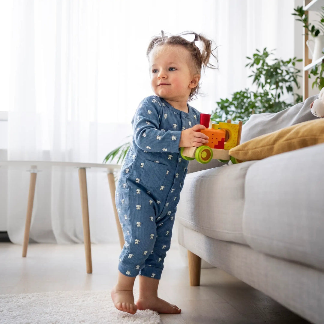 Babies Basic Ribbed Cotton Set with Sleepsuit/Romper, Cap and Bib