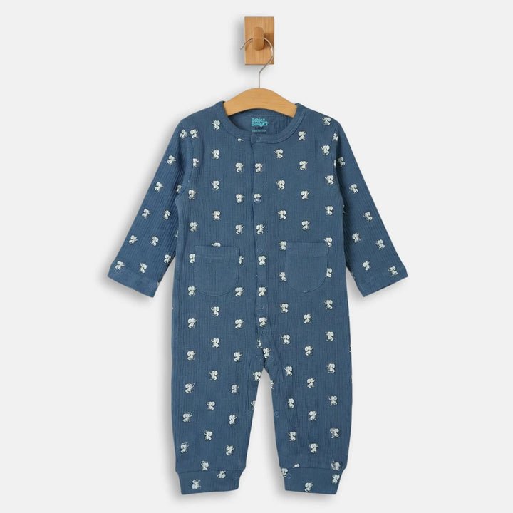 Babies Basic Ribbed Cotton Set with Sleepsuit/Romper, Cap and Bib