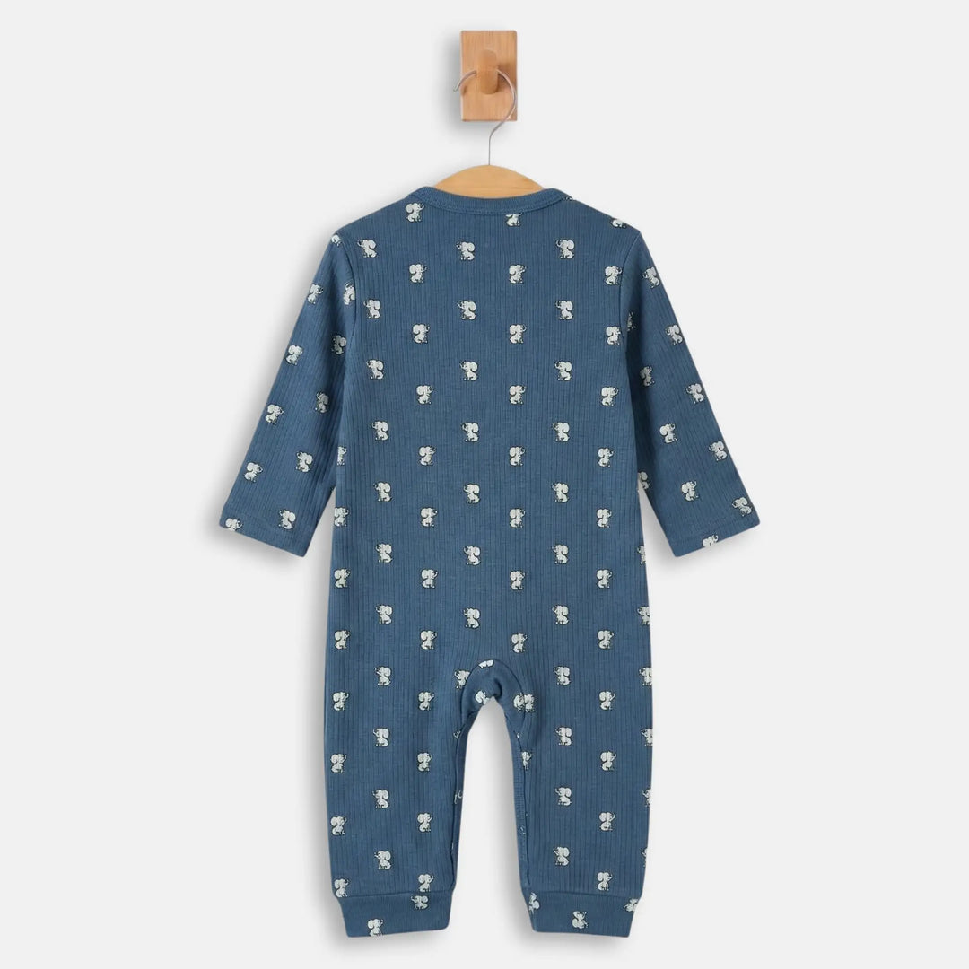 Babies Basic Ribbed Cotton Set with Sleepsuit/Romper, Cap and Bib