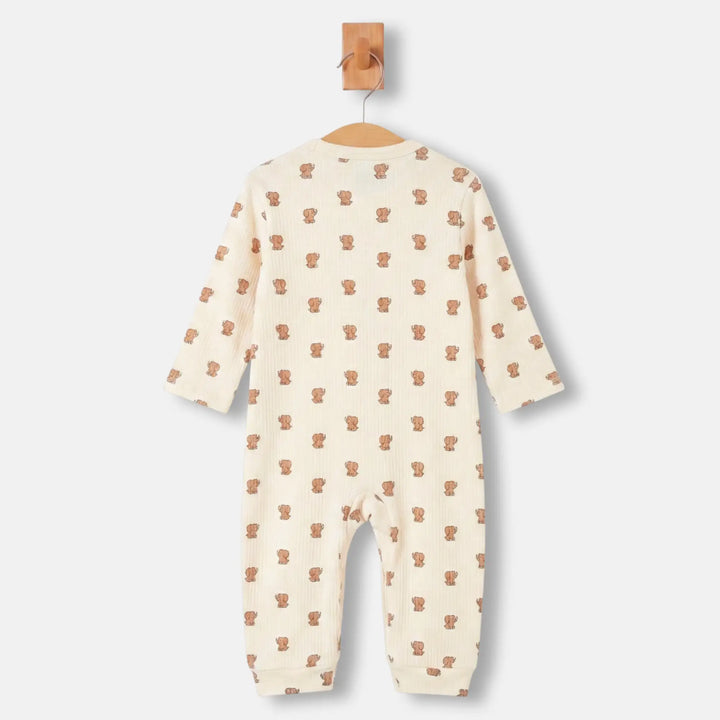Babies Basic Ribbed Cotton Set with Sleepsuit/Romper, Cap and Bib