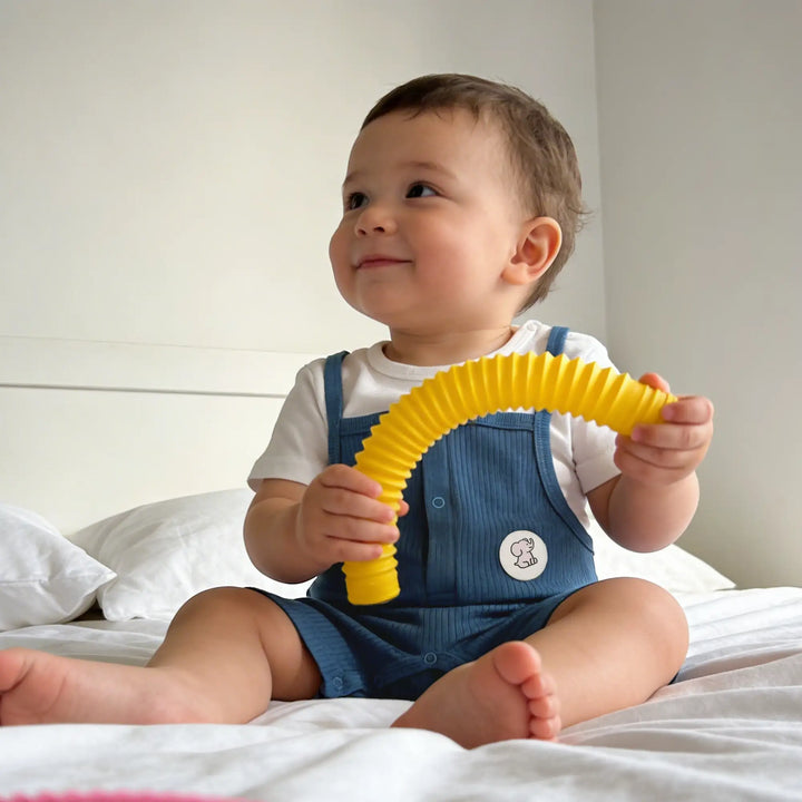 Babies Basic Ribbed Cotton Dungaree with Short Sleeves T-shirt