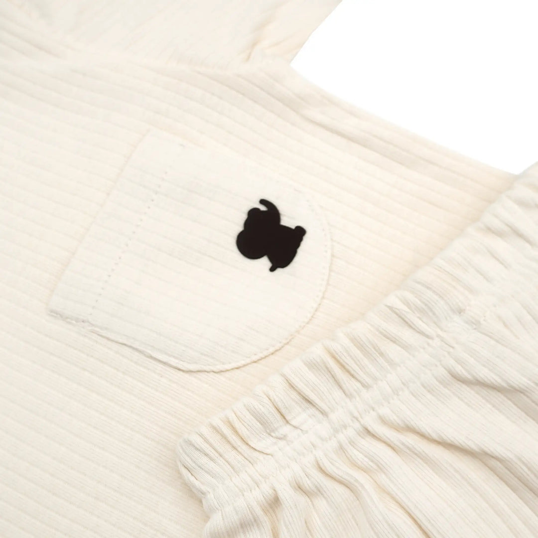 Babies Basic Ribbed Cotton Short Sleeves T-shirt and Plain Shorts Set