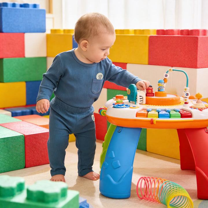 Babies Basic Ribbed Cotton Long Sleeves Top and Bottom - Set of 3