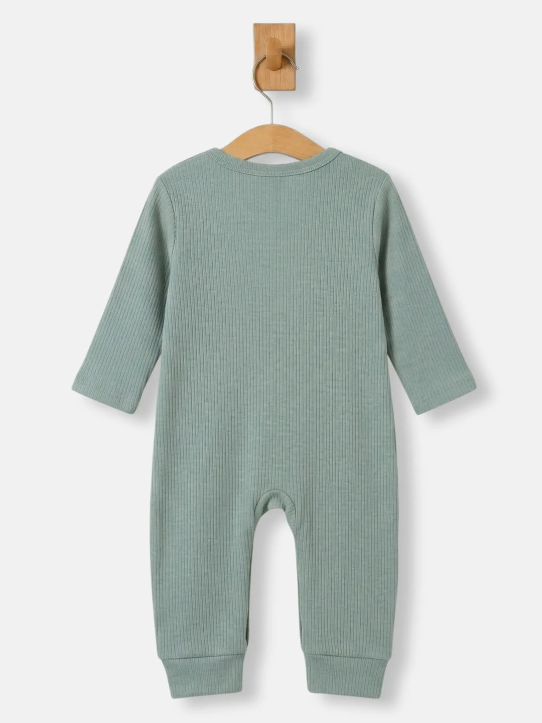 Babies Basic Ribbed Cotton Set with Sleepsuit/Romper, Cap and Bib