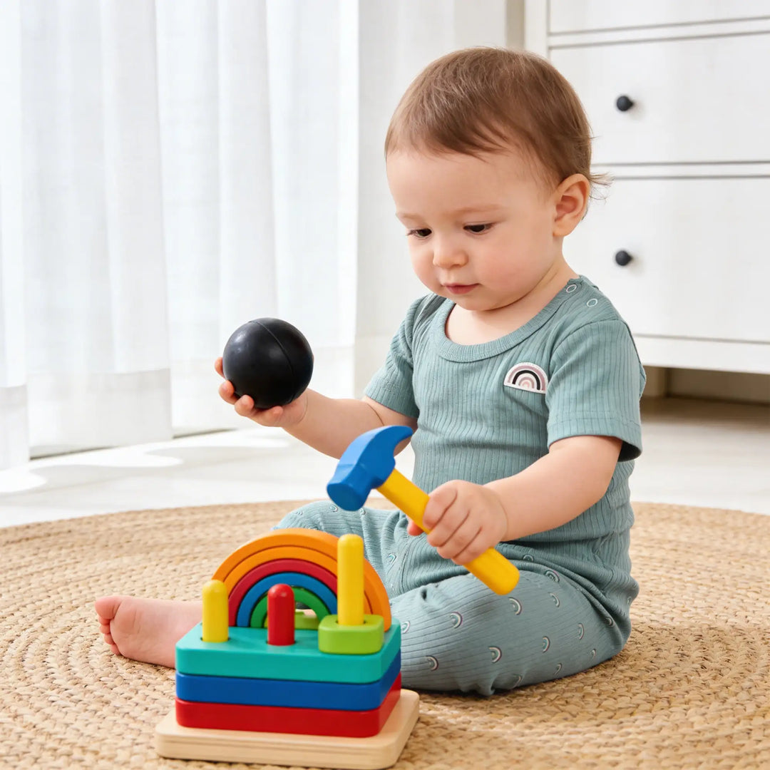 Babies Basic Ribbed Cotton Printed Short Sleeves T-shirt / Romper and Pyjama Set