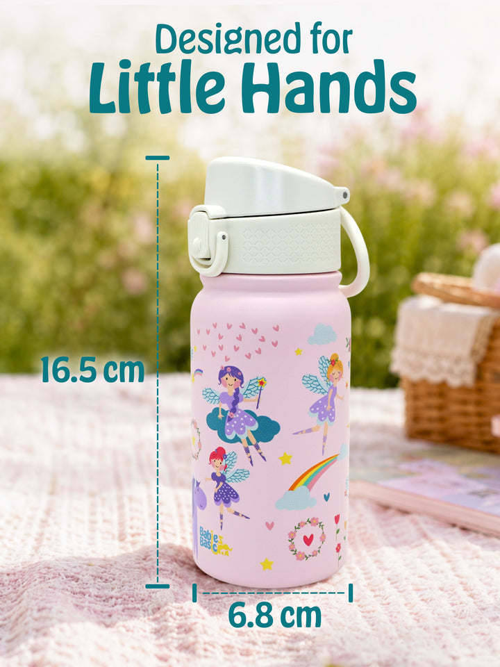 Babies Basic Insulated Bento Lunchbox with Stainless Steel Bottle, 3+ Years - Pink - Princess