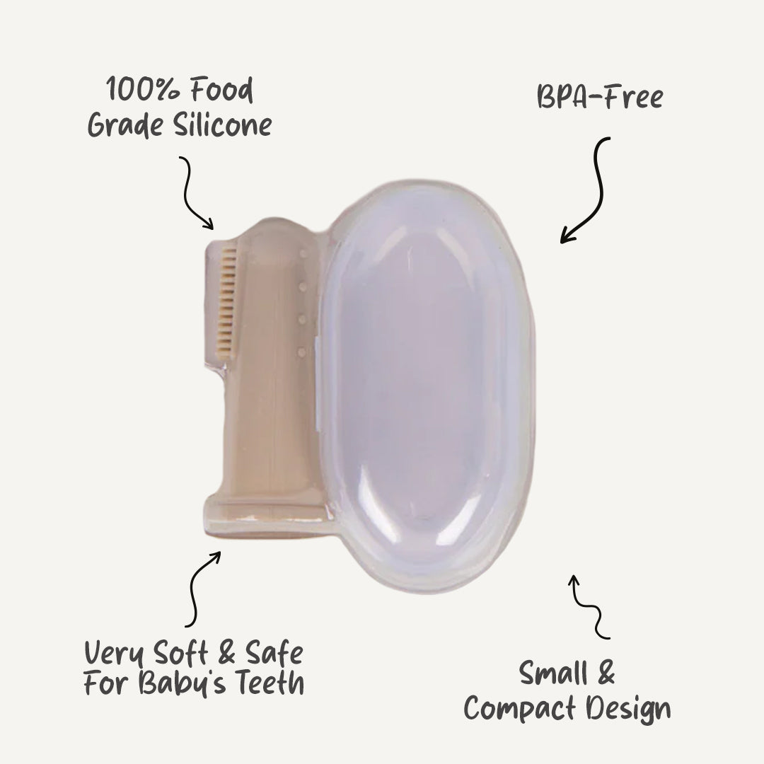 Silicone Finger Toothbrush with Case| Non-Toxic & Gentle |  For Reliable and Effective Oral Care