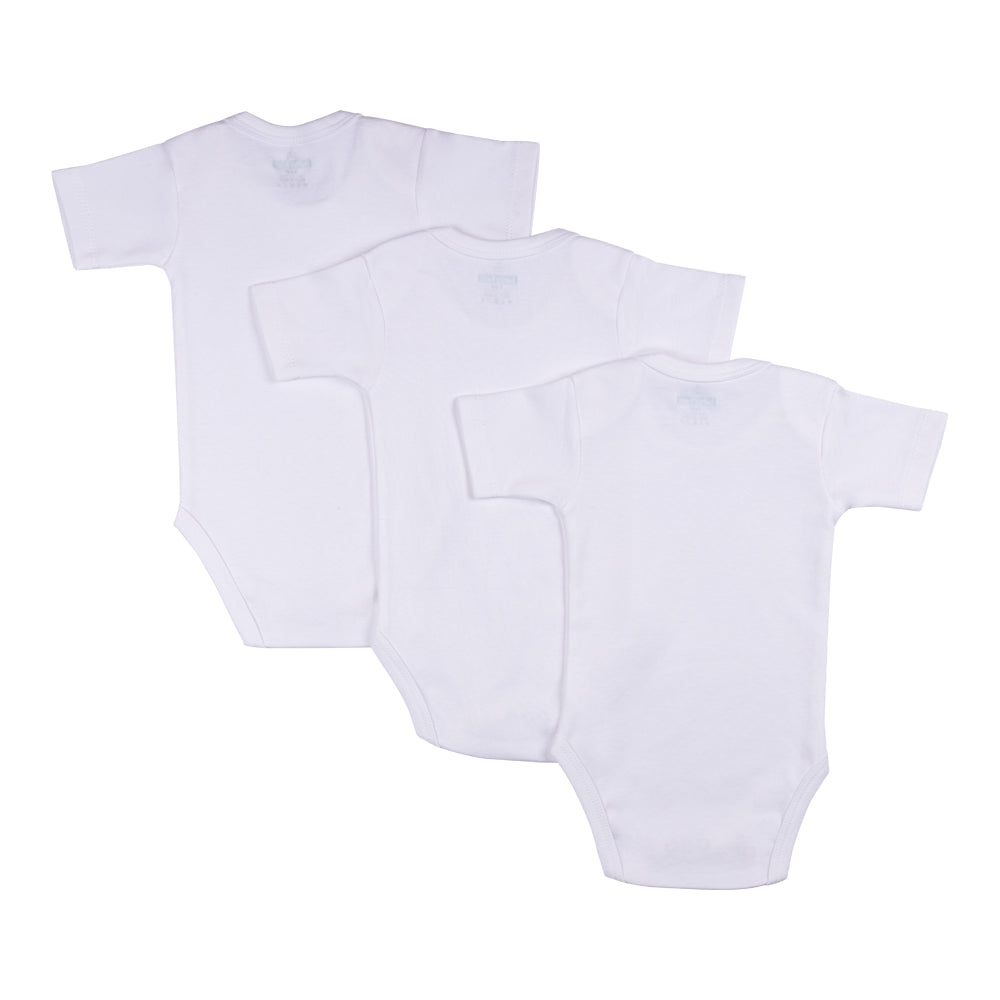 Short Sleeves Romper/Bodysuit, upto 24months. Set of 3 - White