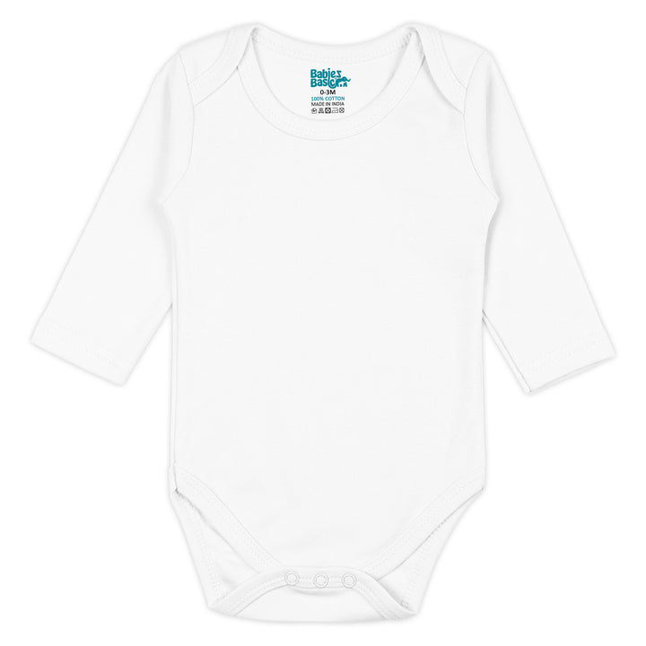 Set of 3 Long Sleeves Rompers/Bodysuits (White) - Up to 24 Months | 100% Cotton |