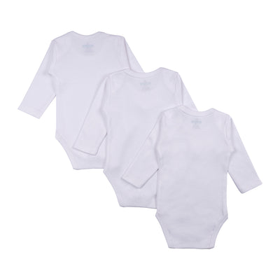 Long Sleeves Romper/Bodysuit, upto 24months. Set of 3 - White