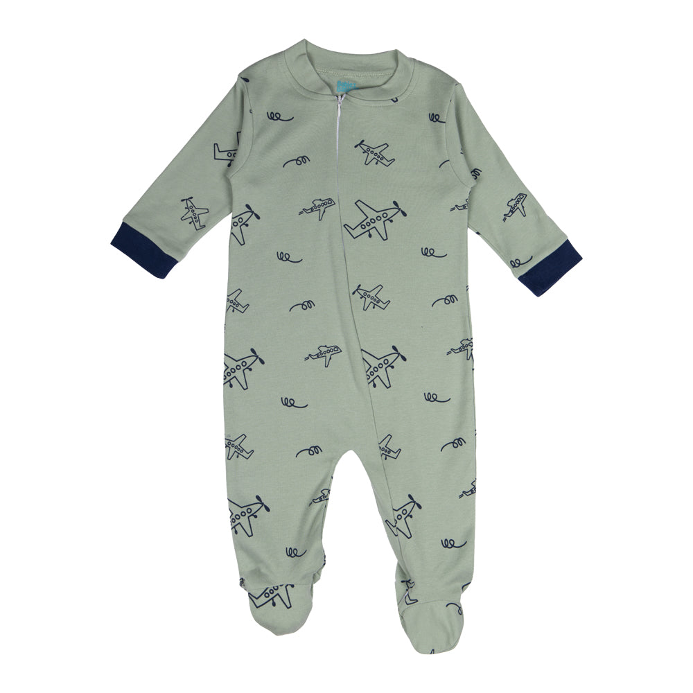 BabiesBasic 100% Cotton Printed Long Sleeves Jumpsuit/Romper/Sleepsuit With Feet Covering For Babies
