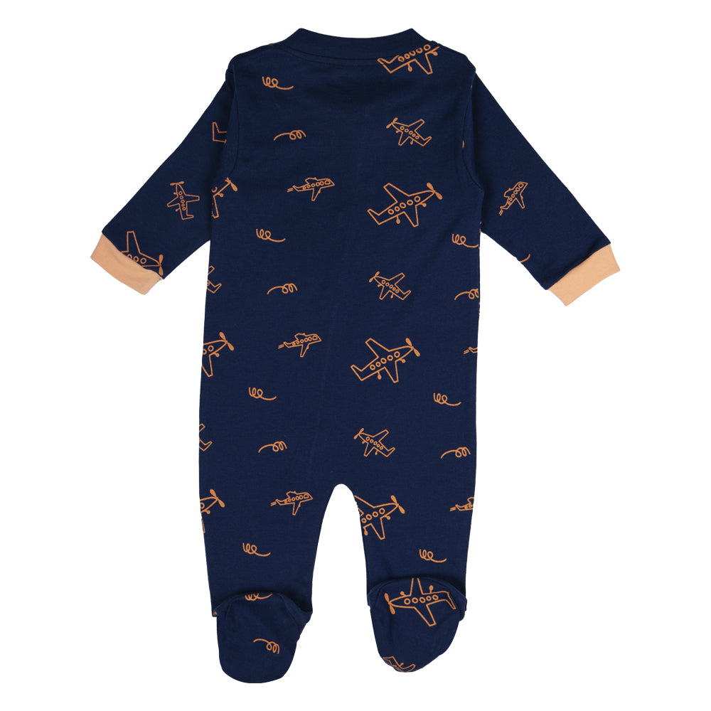 BabiesBasic 100% Cotton Printed Long Sleeves Jumpsuit/Romper/Sleepsuit With Feet Covering For Babies