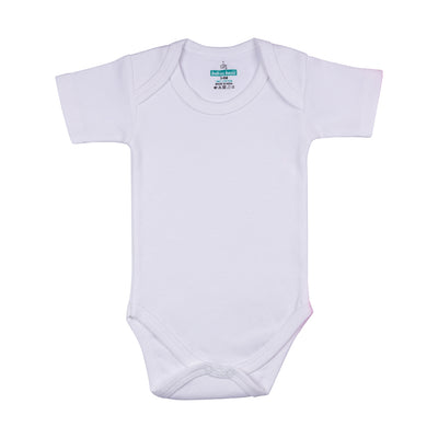 Babies Basic - 6pc-Set - 100% Cotton ShortSleeve Bodysuit ‚ White