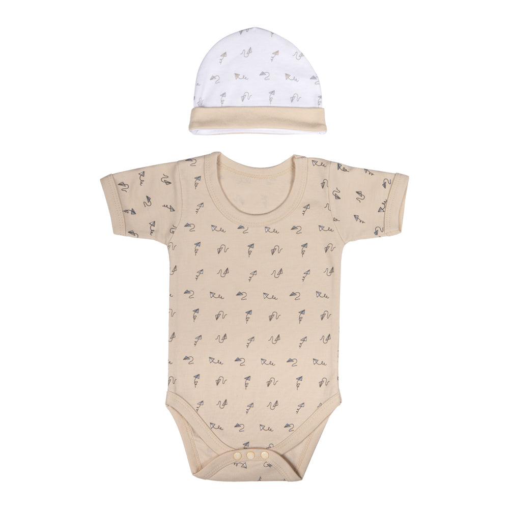 Best Printed Unisex 5 Piece Baby Set in Green | 100% Cotton | Soft & Versatile