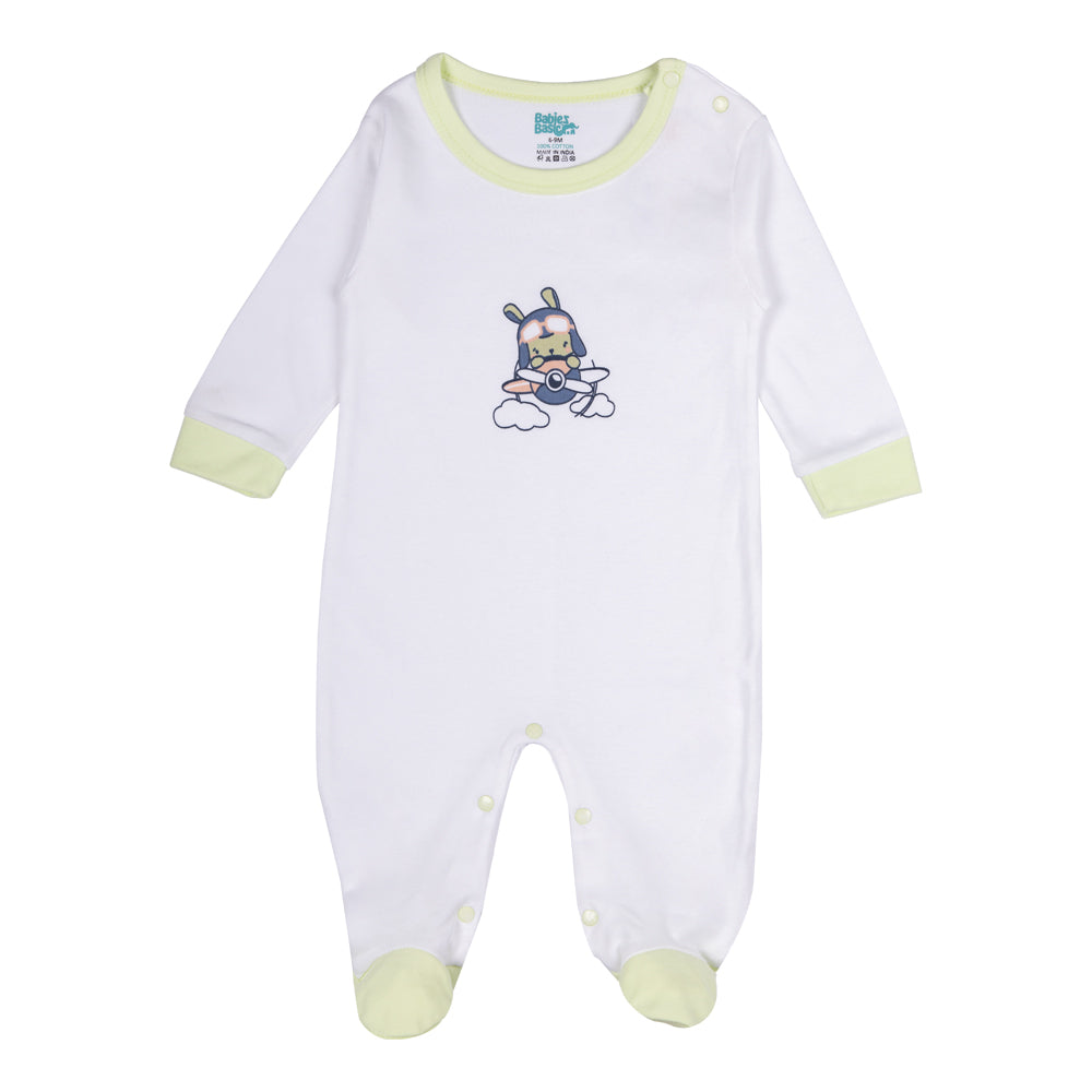 Best Printed Unisex 5 Piece Baby Set in Green | 100% Cotton | Soft & Versatile