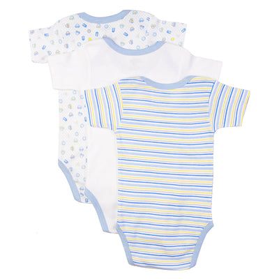 Babies Basic - 3pc-Set - Short Sleeves Printed Romper