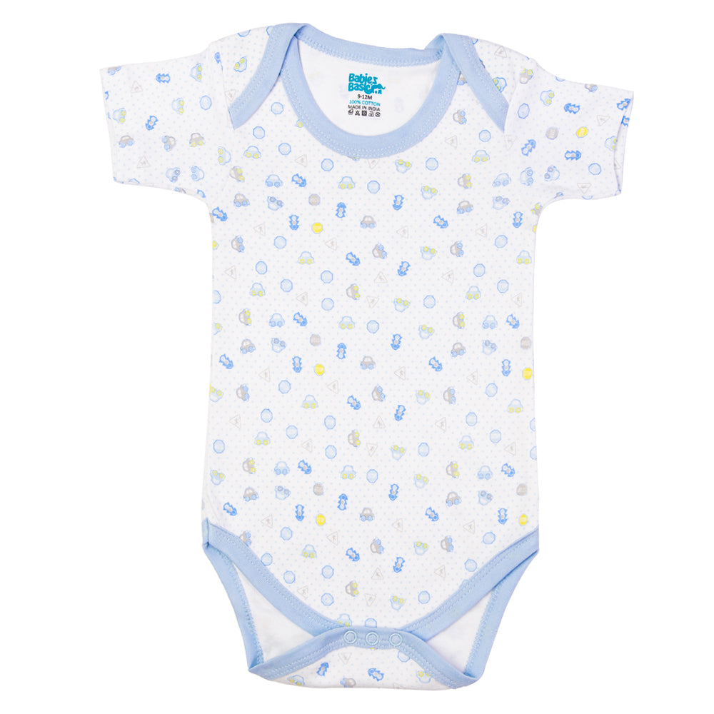 Babies Basic - 3pc-Set - Short Sleeves Printed Romper