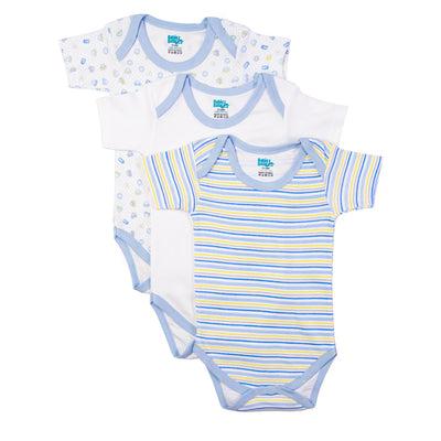 Babies Basic - 3pc-Set - Short Sleeves Printed Romper