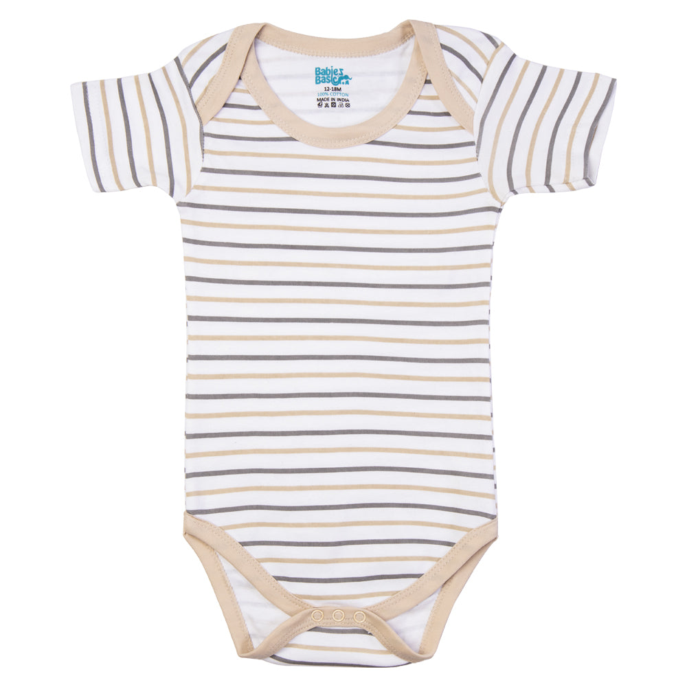 Babies Basic - 3pc-Set - Short Sleeves Printed Romper