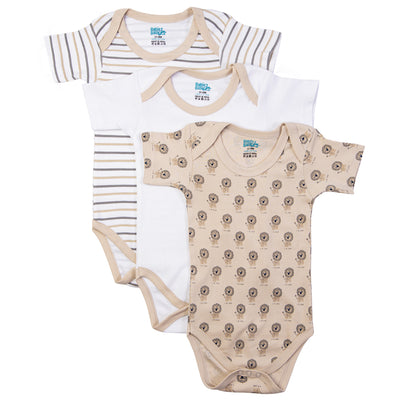 Babies Basic - 3pc-Set - Short Sleeves Printed Romper