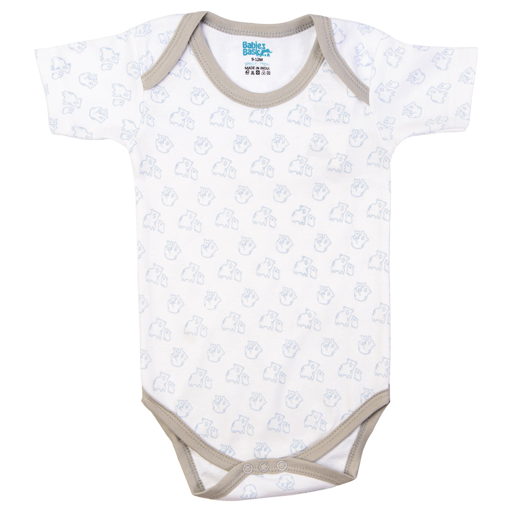 Babies Basic - 3pc-Set - Short Sleeves Printed Romper