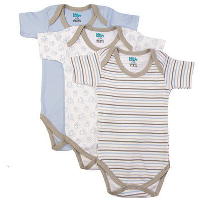 Babies Basic - 3pc-Set - Short Sleeves Printed Romper