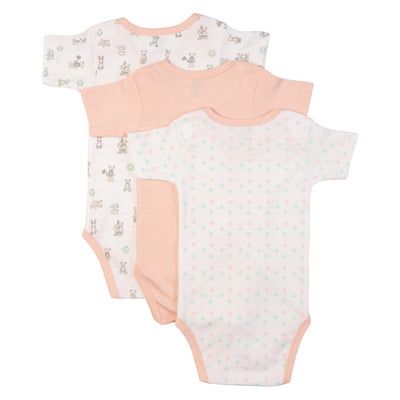 Babies Basic - 3pc-Set - Short Sleeves Printed Romper