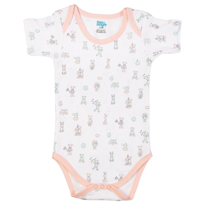 Babies Basic - 3pc-Set - Short Sleeves Printed Romper