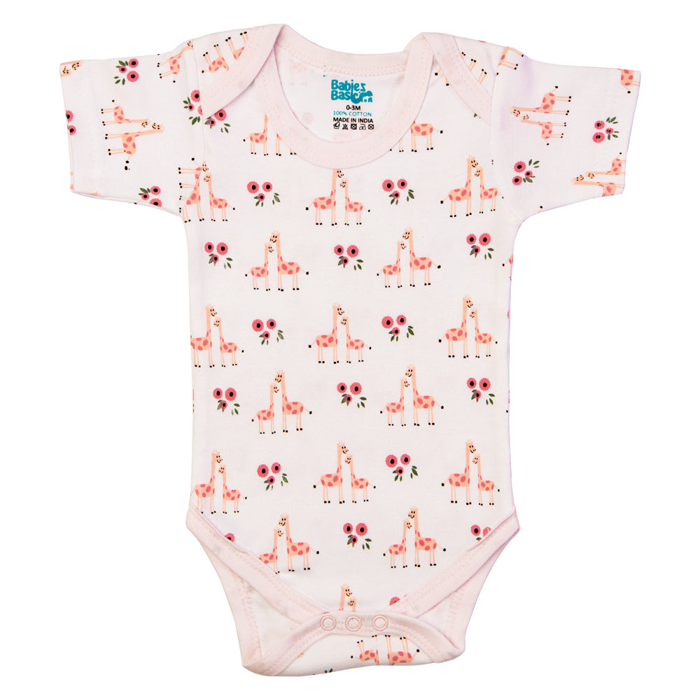 Babies Basic - 3pc-Set - Short Sleeves Printed Romper