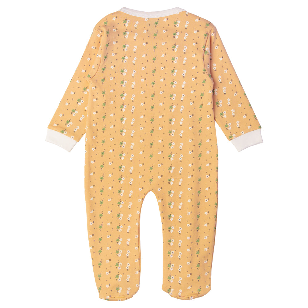 Babies Basic - Printed Cotton Long Sleeves Sleepsuit/Romper - Orange