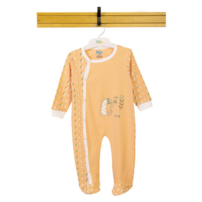 Babies Basic - Printed Cotton Long Sleeves Sleepsuit/Romper - Orange