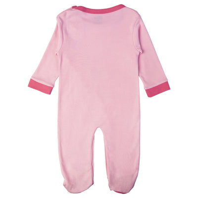 Babies Basic - Printed Cotton Long Sleeves Sleepsuit/Romper - Pink