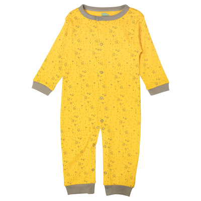 Babies Basic - Printed Cotton Long Sleeves Sleepsuit/Romper -Yellow