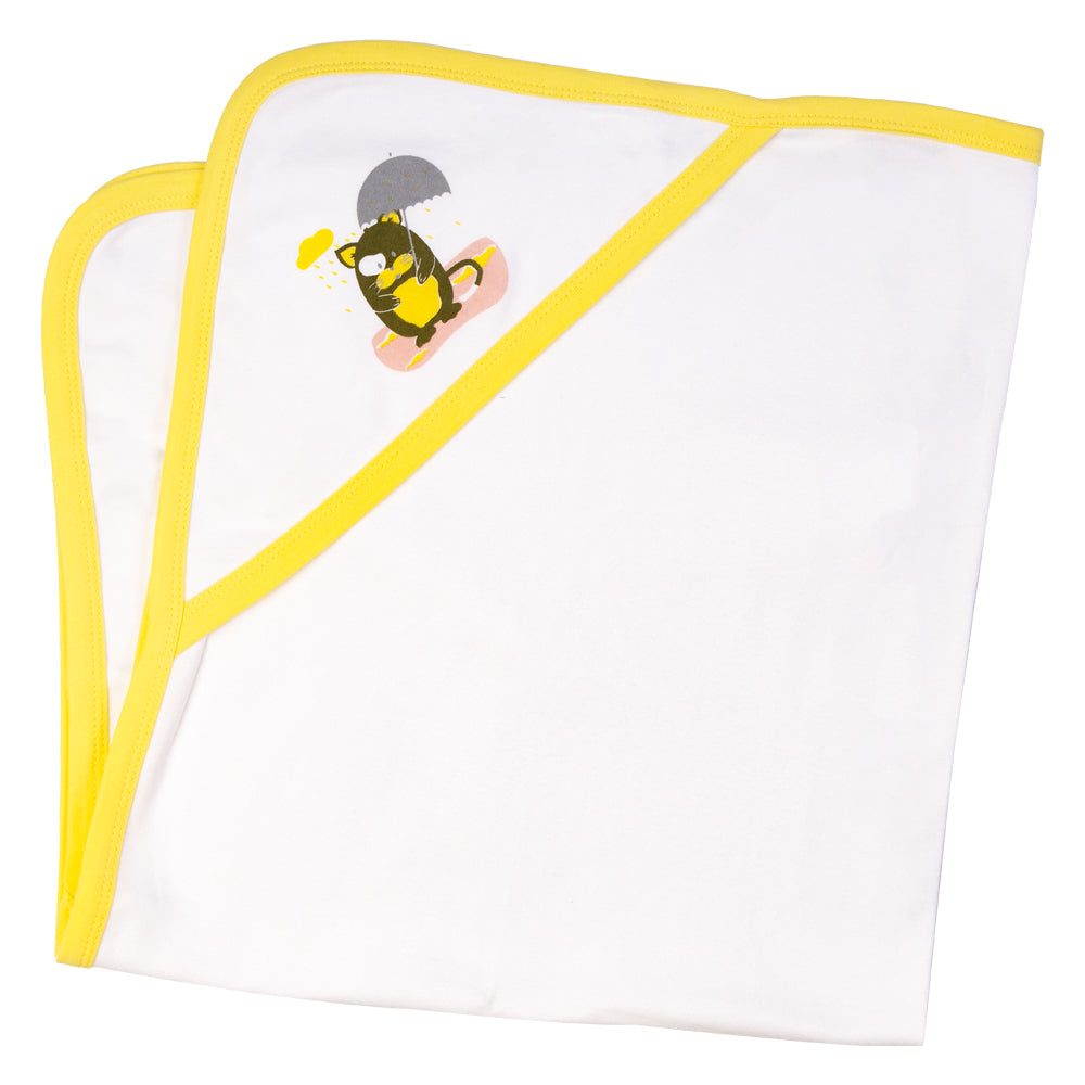 7pc Cotton Set - Bib, Romper, Mittens, Blanket, Cap, Top & Pyjama - Lemon/Yellow