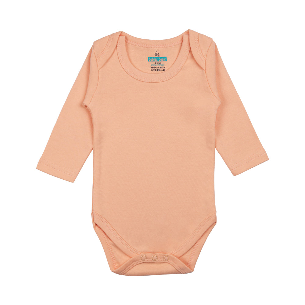 Babies Basic - 6pc-Set - 100% Cotton LongSleeves Bodysuit ‚ Blue, Brown, Orange