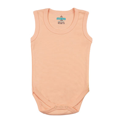 Babies Basic - 6pc-Set - 100% Cotton Sleeveless Bodysuit ‚ Blue, Brown, Orange,Pink,Lemon, White