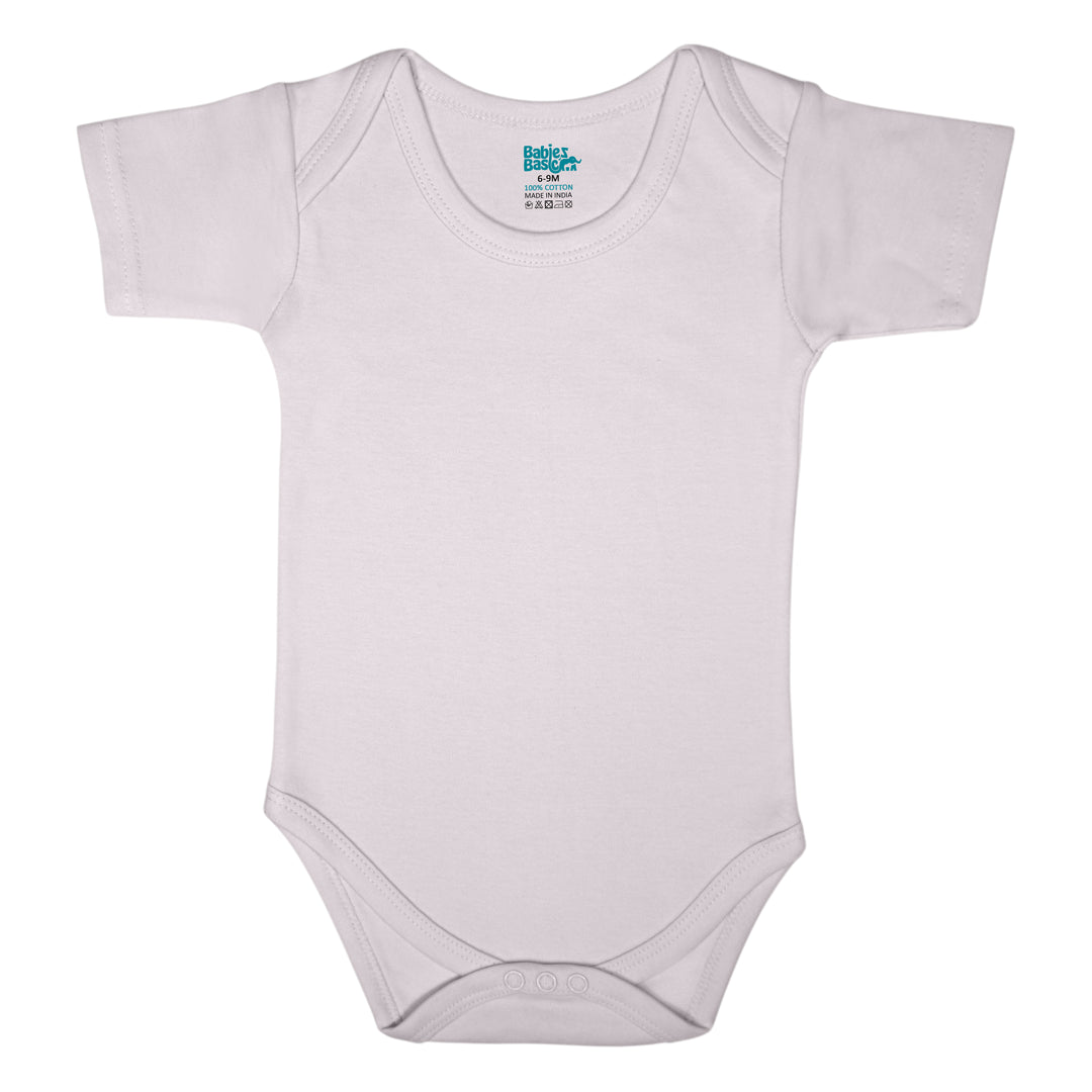 Babies Basic - 4pc-Set - 100% Cotton Short Sleeves Bodysuit ‚Green, Beige, Blue, Mocha