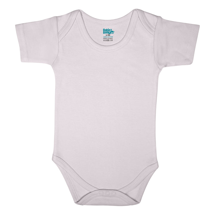 Babies Basic - 4pc-Set - 100% Cotton Short Sleeves Bodysuit ‚Green, Beige, Blue, Mocha