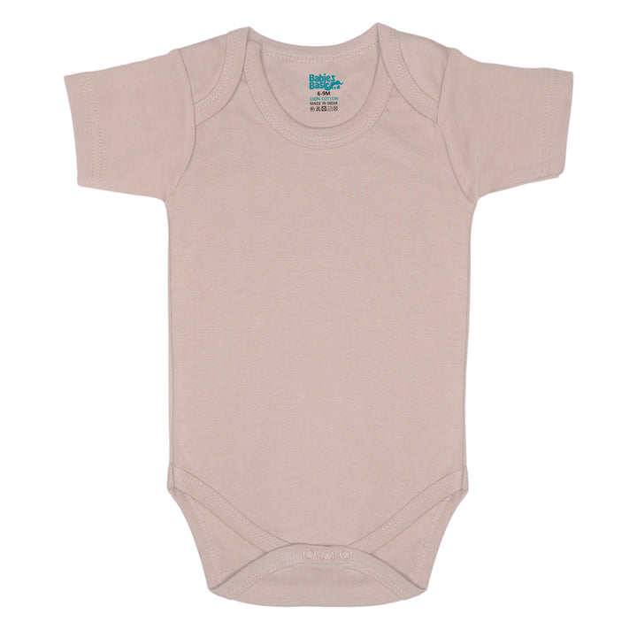 Babies Basic - 4pc-Set - 100% Cotton Short Sleeves Bodysuit ‚Green, Beige, Blue, Mocha