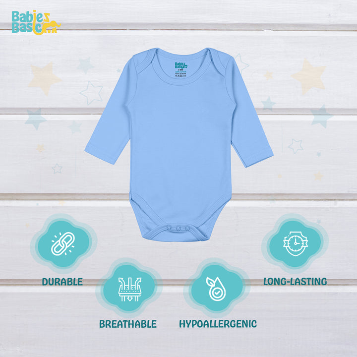 Babies Basic - 4pc-Set - 100% Cotton LongSleeve Bodysuit ‚Green, Beige, Blue, Mocha